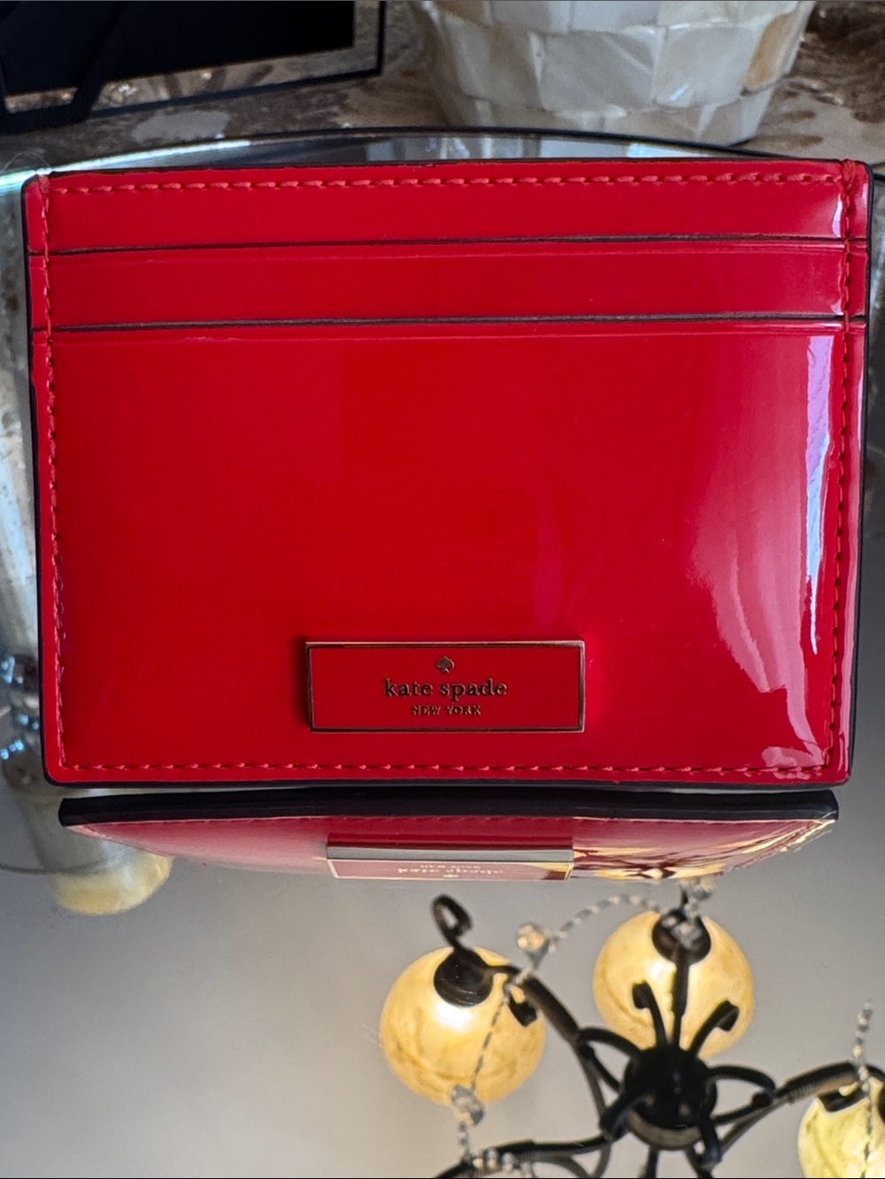 kate spade Red Patent Card Case - Picture 3 of 3
